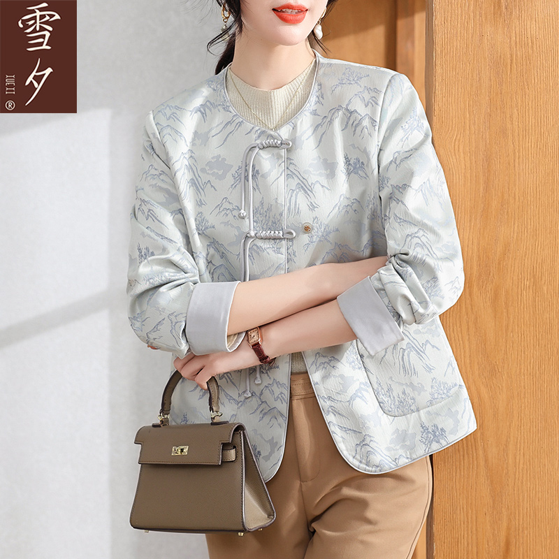 小个子妈妈秋装新中式国风外套2025新款中老年春秋刺绣唐装上衣女