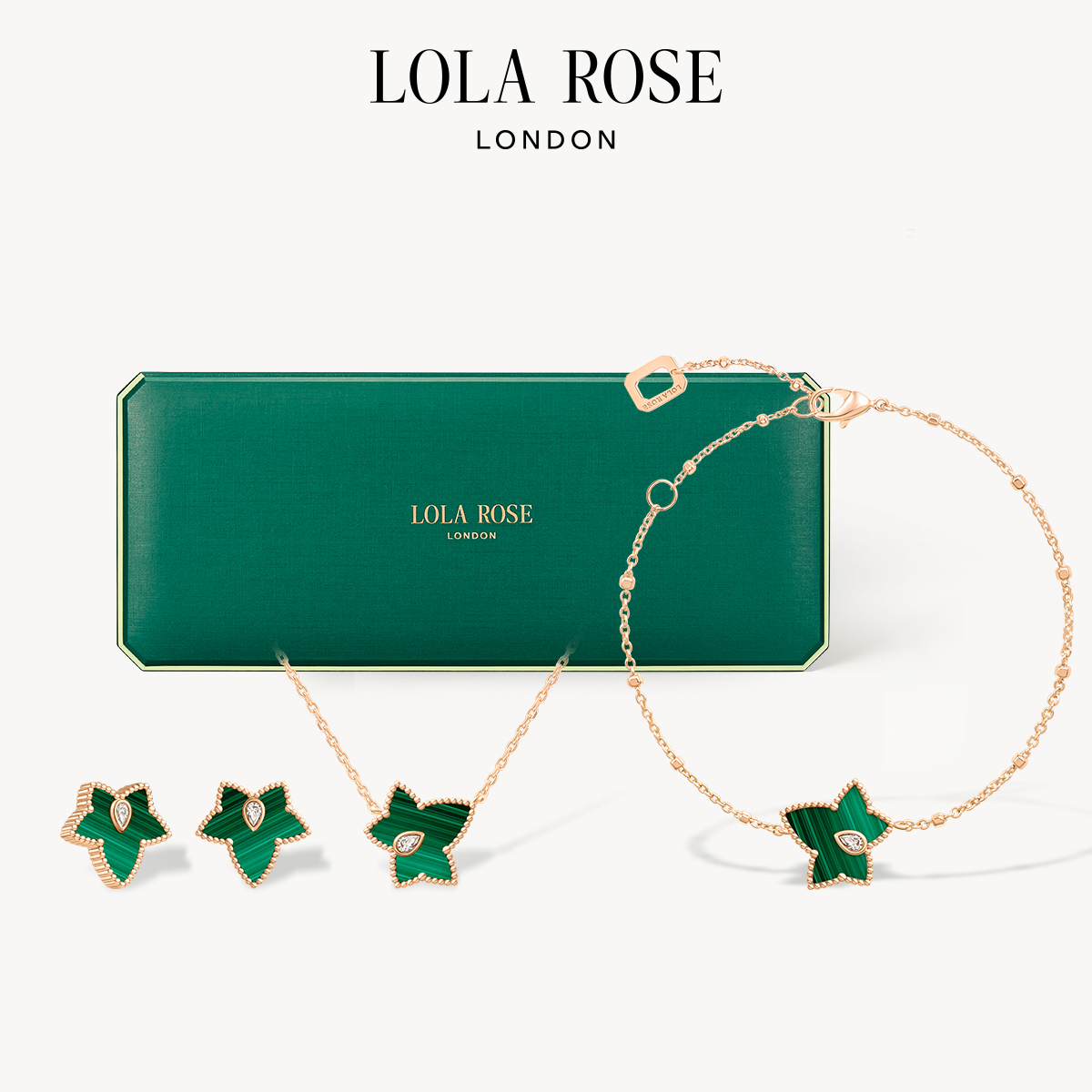 Lola Rose罗拉玫瑰常青藤孔雀石明星同款项链手链耳饰-臻选