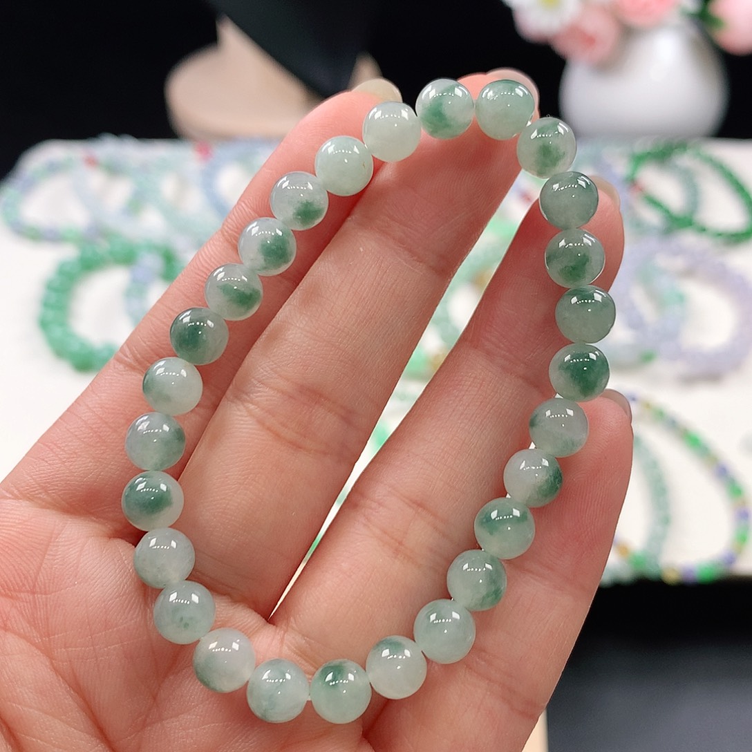 翡翠未镶嵌手链6.5mm