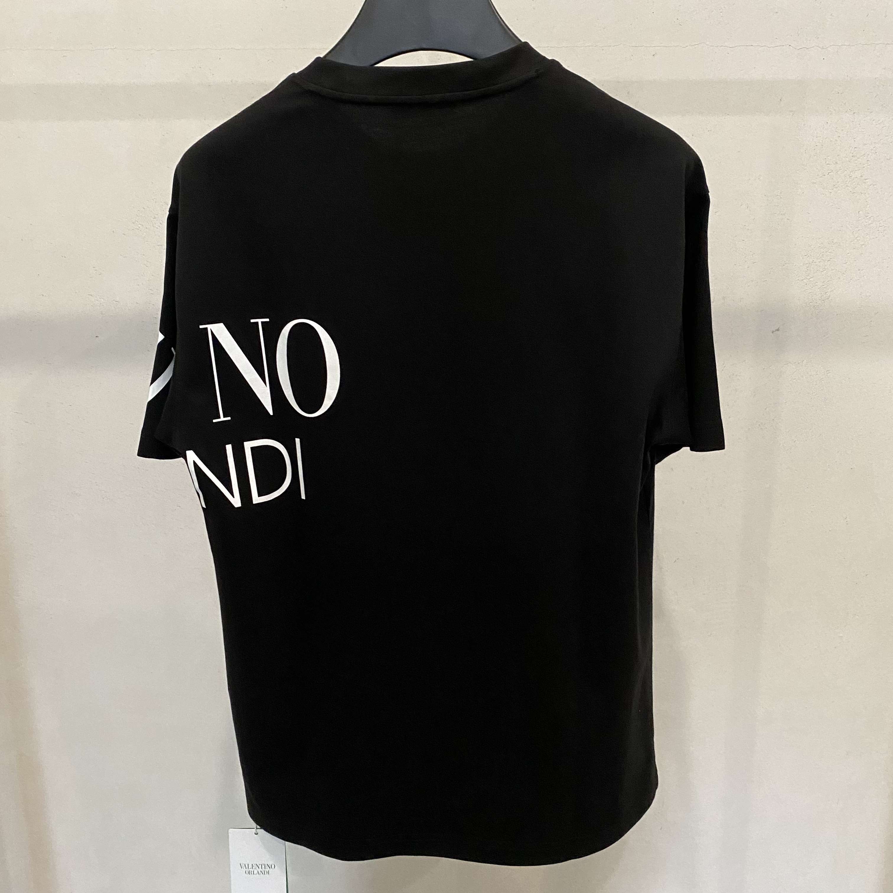 Valentino orlandi男士夏季时尚百搭简约字母印花logo圆领短袖T恤