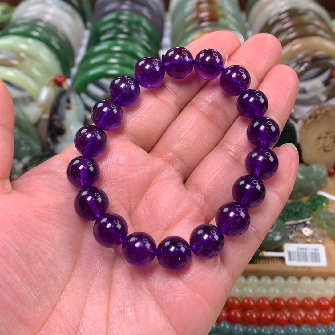紫晶珠宝半成品未镶嵌手串卡11