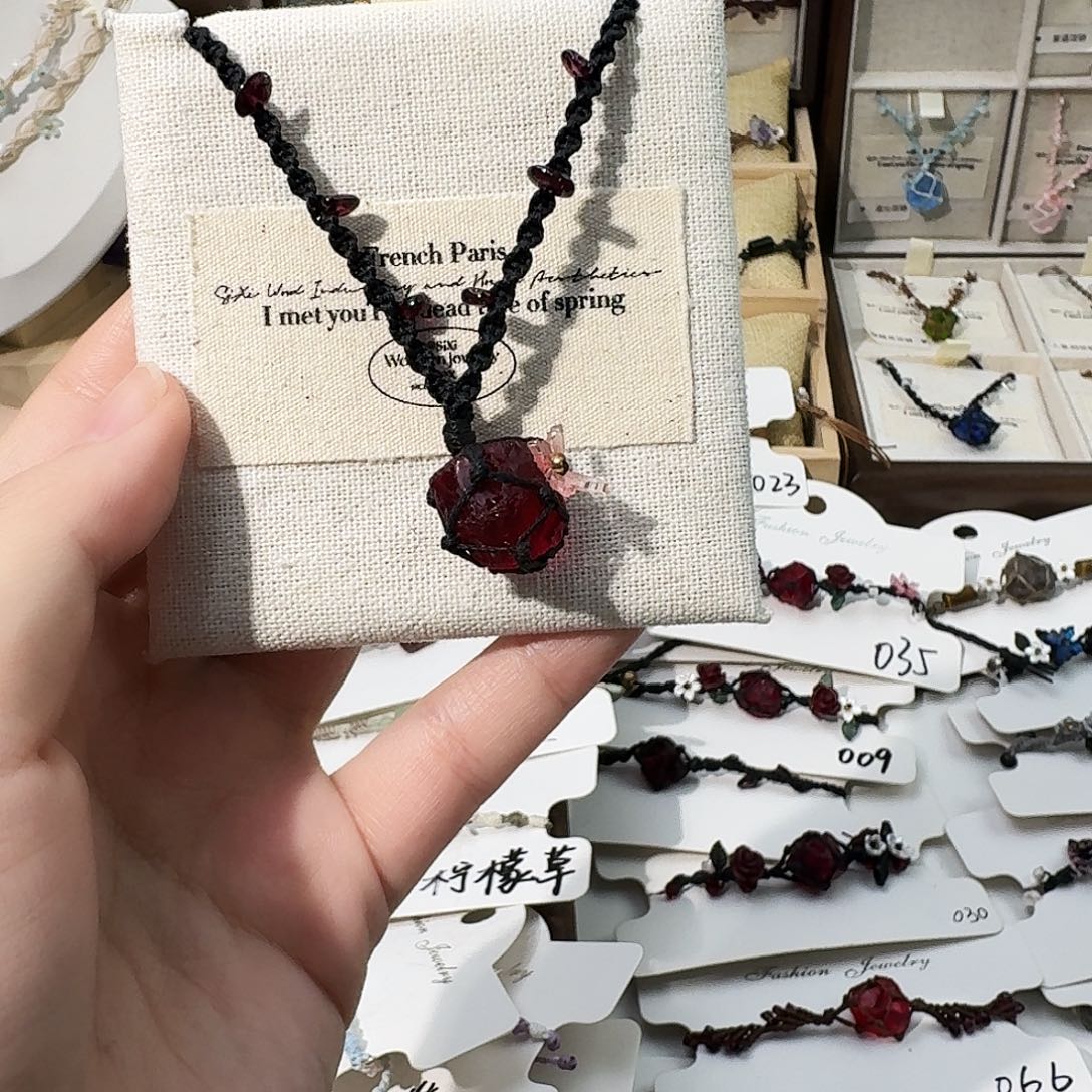 石英石纯铜鸿运项链