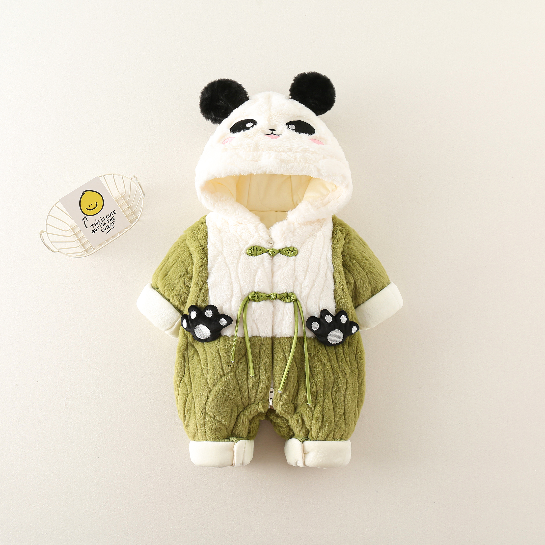 宝宝保暖连体衣儿童新生儿加厚女宝冬款秋冬季连帽婴儿动物衣服