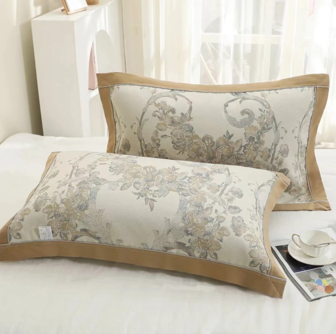 【R枕巾-浪漫巴黎】52*78一对装多层纱布通用柔软枕巾