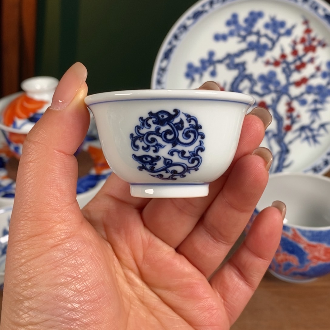 阳春白雪 青花釉里红