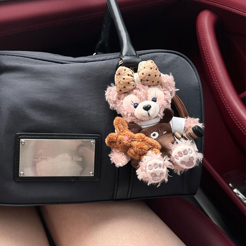 蜜蜂狗包包钥匙扣手机壳背夹斜挎挂绳蝴蝶结毛绒公仔挂饰女生挂件