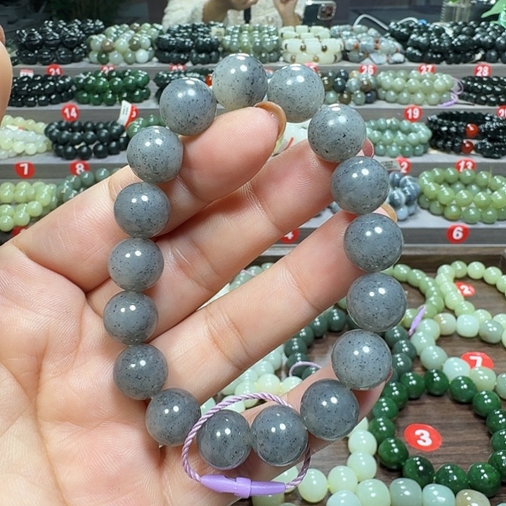 未镶嵌手链和田玉新疆青花卡12