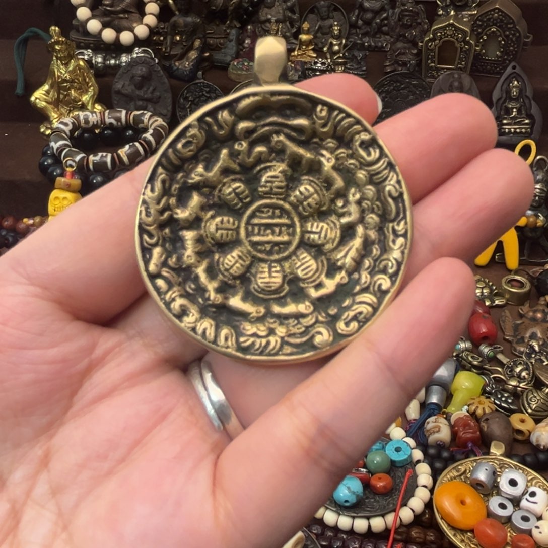 吊坠吊坠黄立马蛙嘴九宫