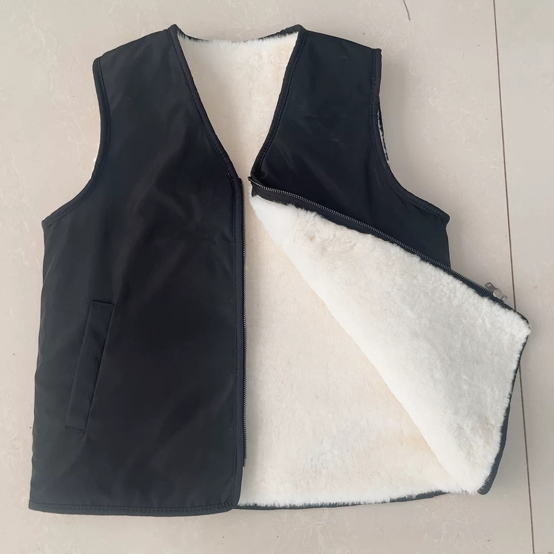 真皮毛一体马甲男原生态加厚长毛坎肩羊羔毛绵羊皮真皮背心女宽松