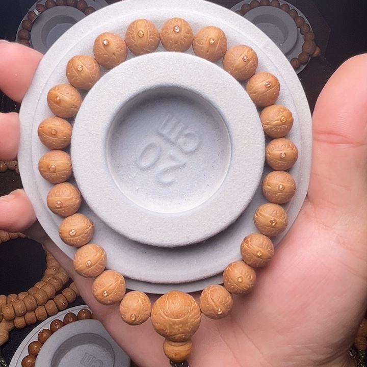 手串凤眼菩提11.5mm实心粉红皮