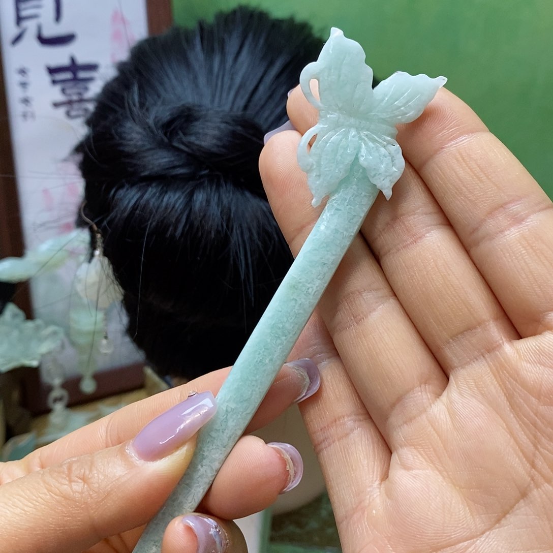 蛇纹石玉发簪未镶嵌