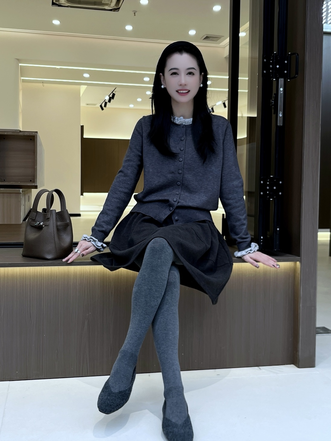 【Si&华严选】韩版毛呢花苞短裙时尚百搭a字半身裙休闲蓬蓬裙9288