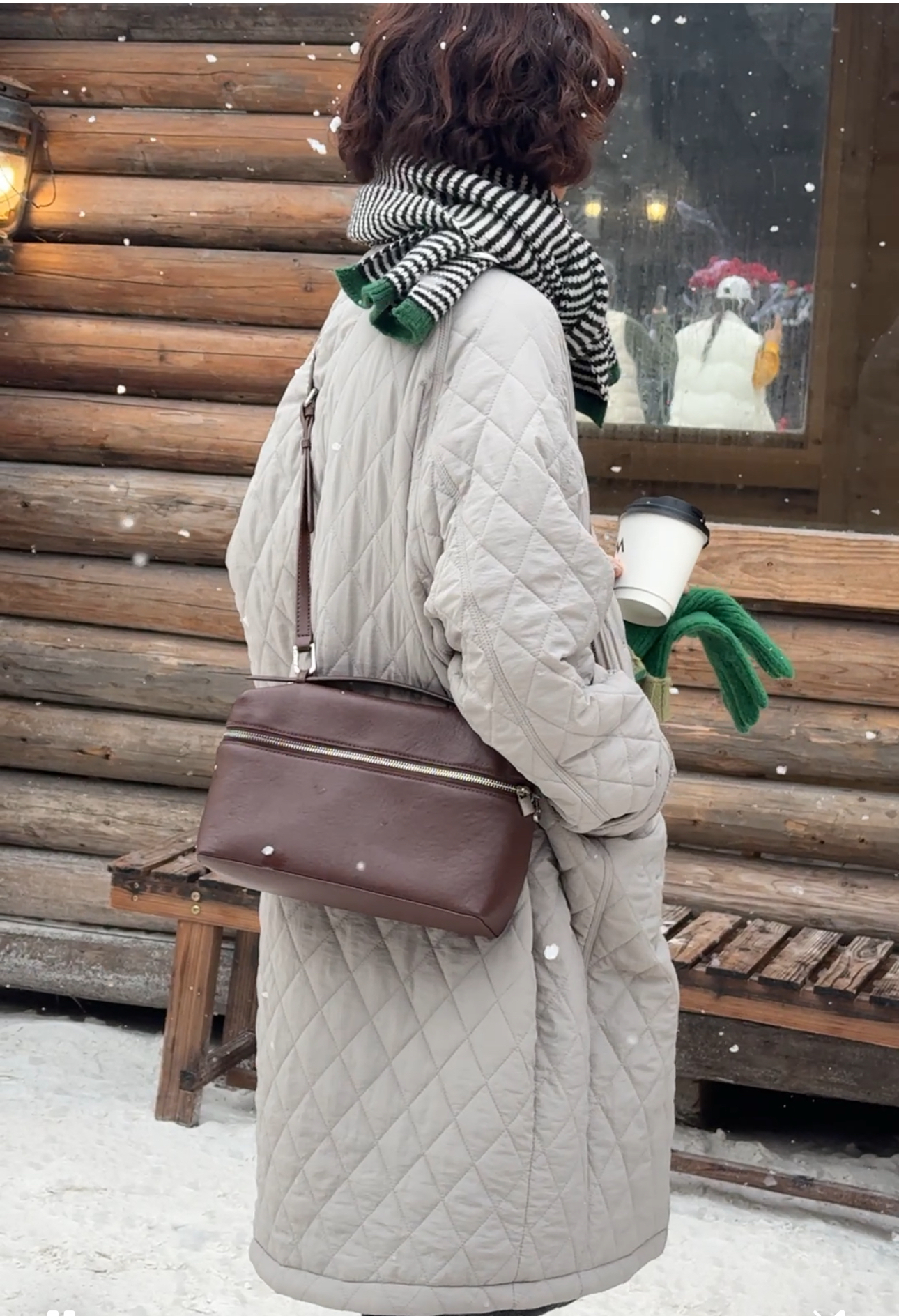 韩系新款轻奢高级感头层牛皮手提饭盒包单肩斜挎