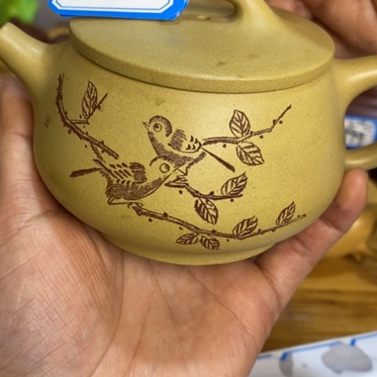 紫砂茶壶林**步石瓢壶，容量230毫升，半手工