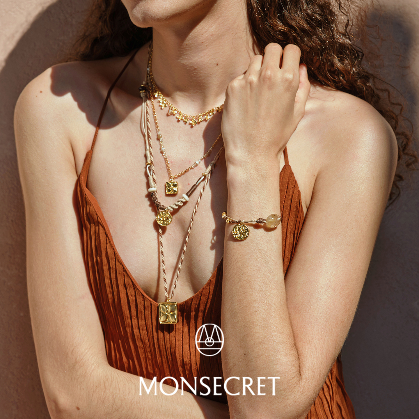 合金项链 MONSECRET印痕编绳项链/手链BY5M37035/BY5M37036