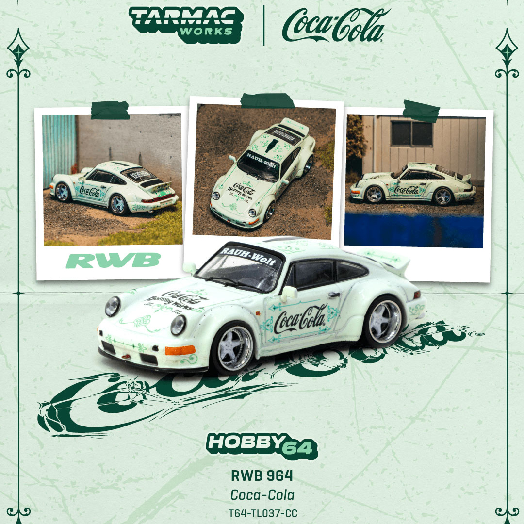 预售 TW 1:64 保时捷RWB 964 Coca-Cola可口可乐合金收藏汽车模型
