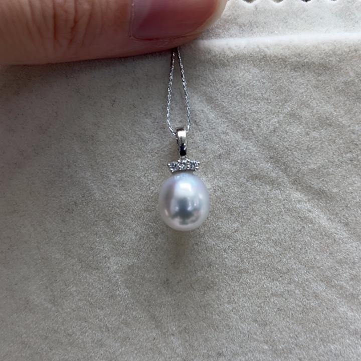 吊坠(不含链)银S925镶嵌海水珍珠万能扣8.8m 17号