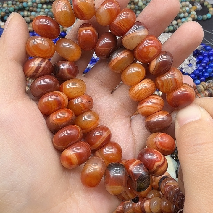 珠宝半成品水晶未镶嵌14m玛恼算盘一条老料