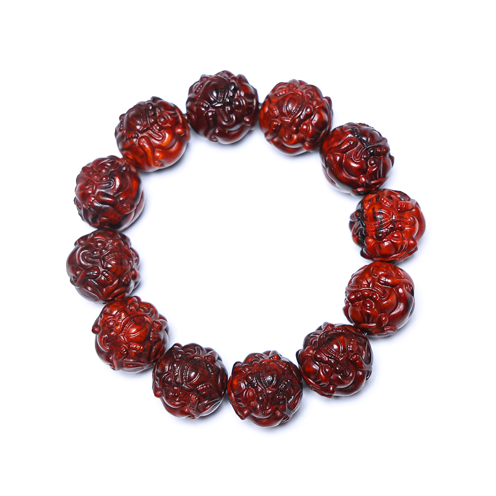 印度小叶紫檀貔貅雕刻手串木雕本命年文玩手链木质盘玩自用木头号