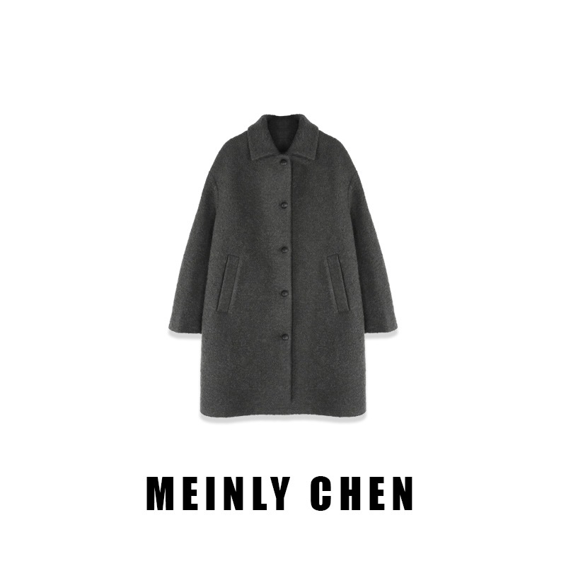 【MEINLY  CHEN】【苏力】高端设计师款时尚气质百搭大衣外套8253121