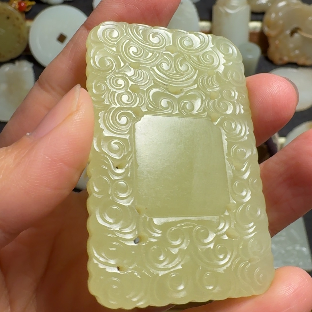 清***李和田玉（糖玉）未镶嵌挂件