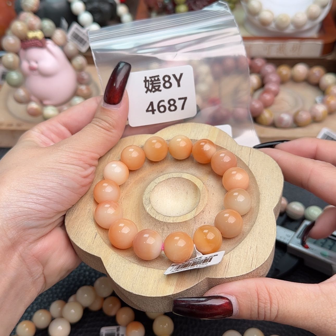 【闪购商品】石英质玉手链未镶嵌～*～r 4687