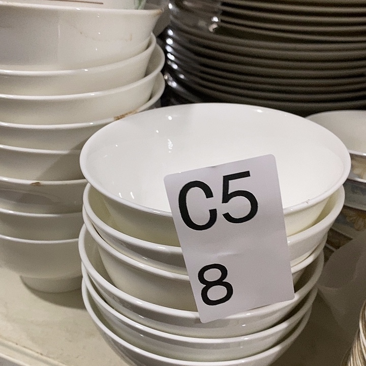 瓷纯白米饭碗五寸六个c58