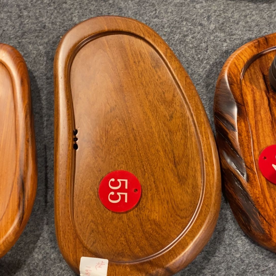 绿*老挝花梨木自然随形茶盘