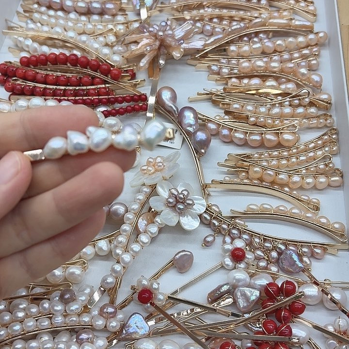 淡水珍珠发饰未镶嵌