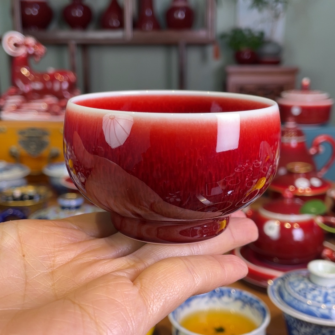 清欢雅玩原矿郎红禅定杯