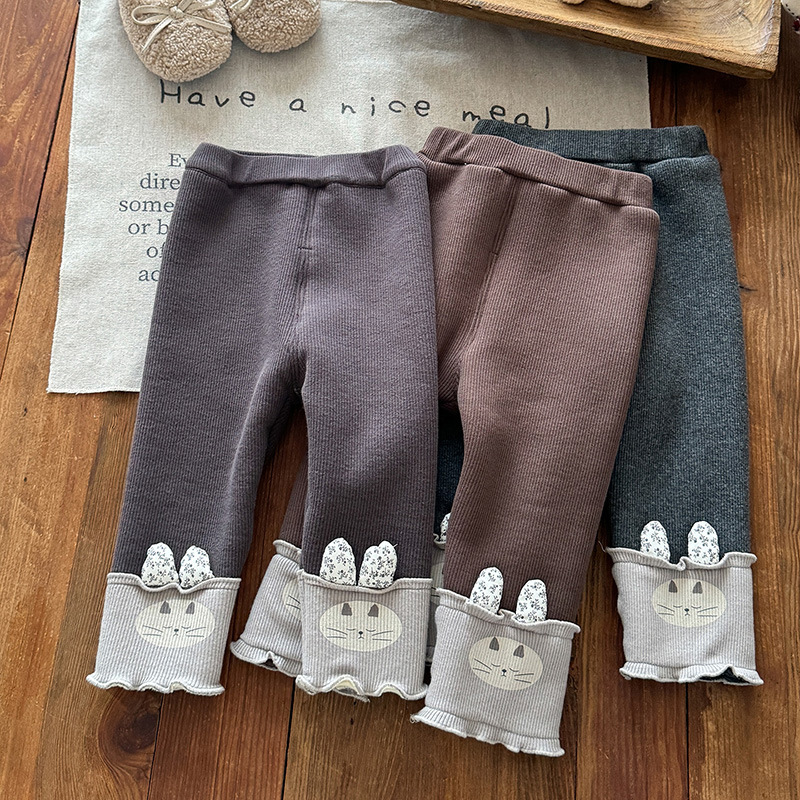 【婴幼儿加绒加厚卡通百搭打底裤】羽2378加厚百搭婴幼童打底裤