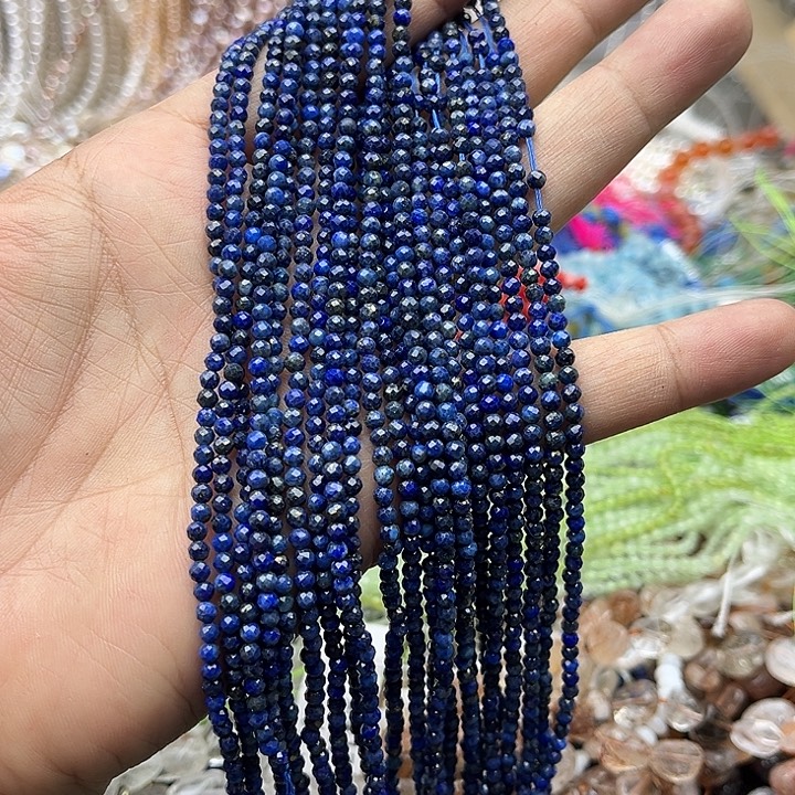 玛瑙/玉髓未镶嵌珠宝半成品一条2.8mm左右青金刻面