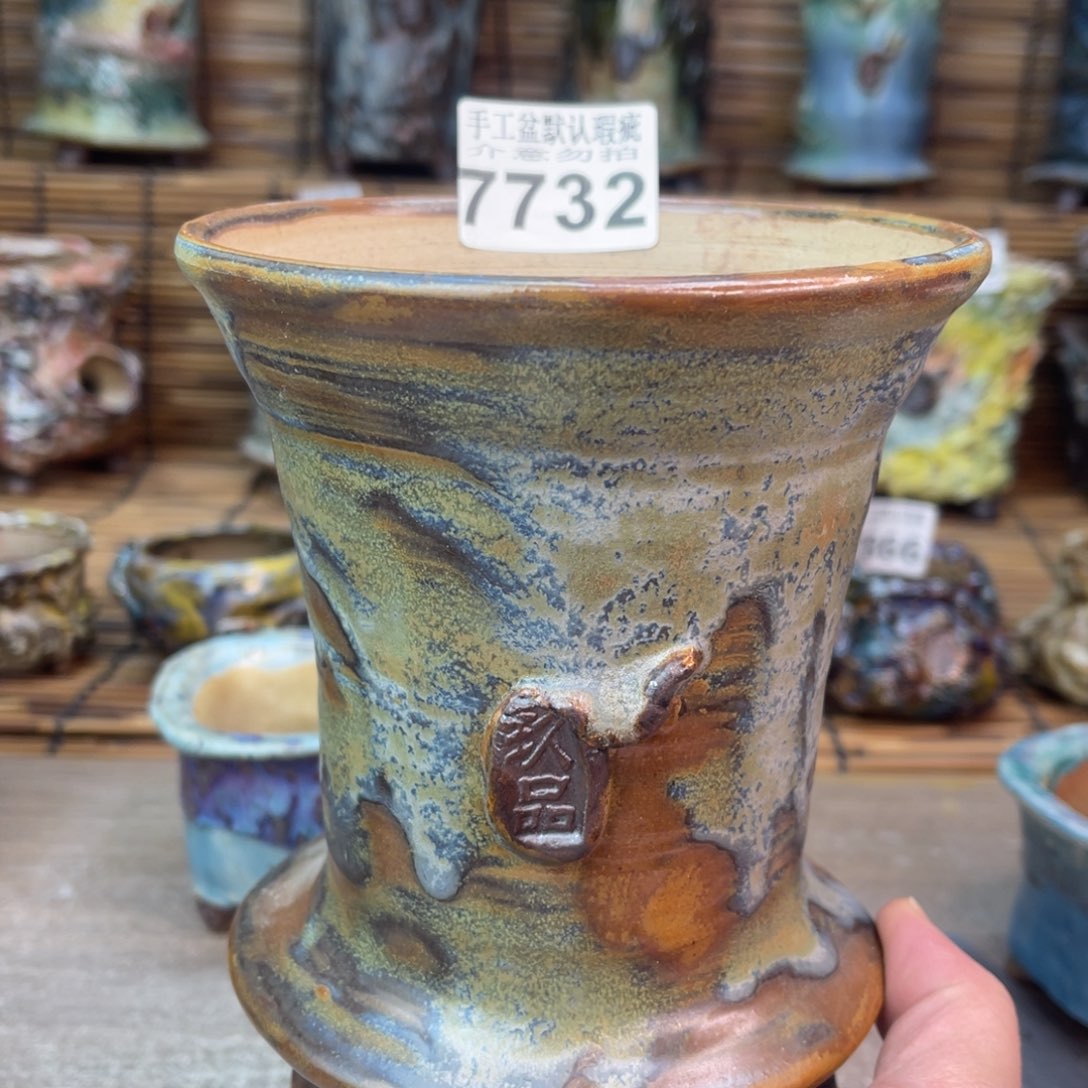 手工花盆默认瑕疵完美者勿拍