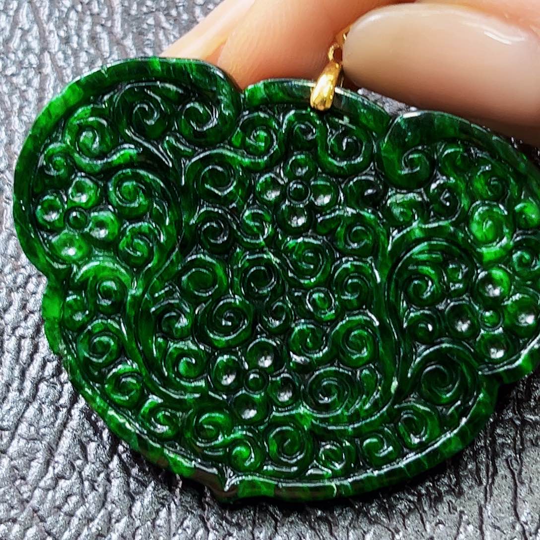 颈饰银S925镶嵌翡翠