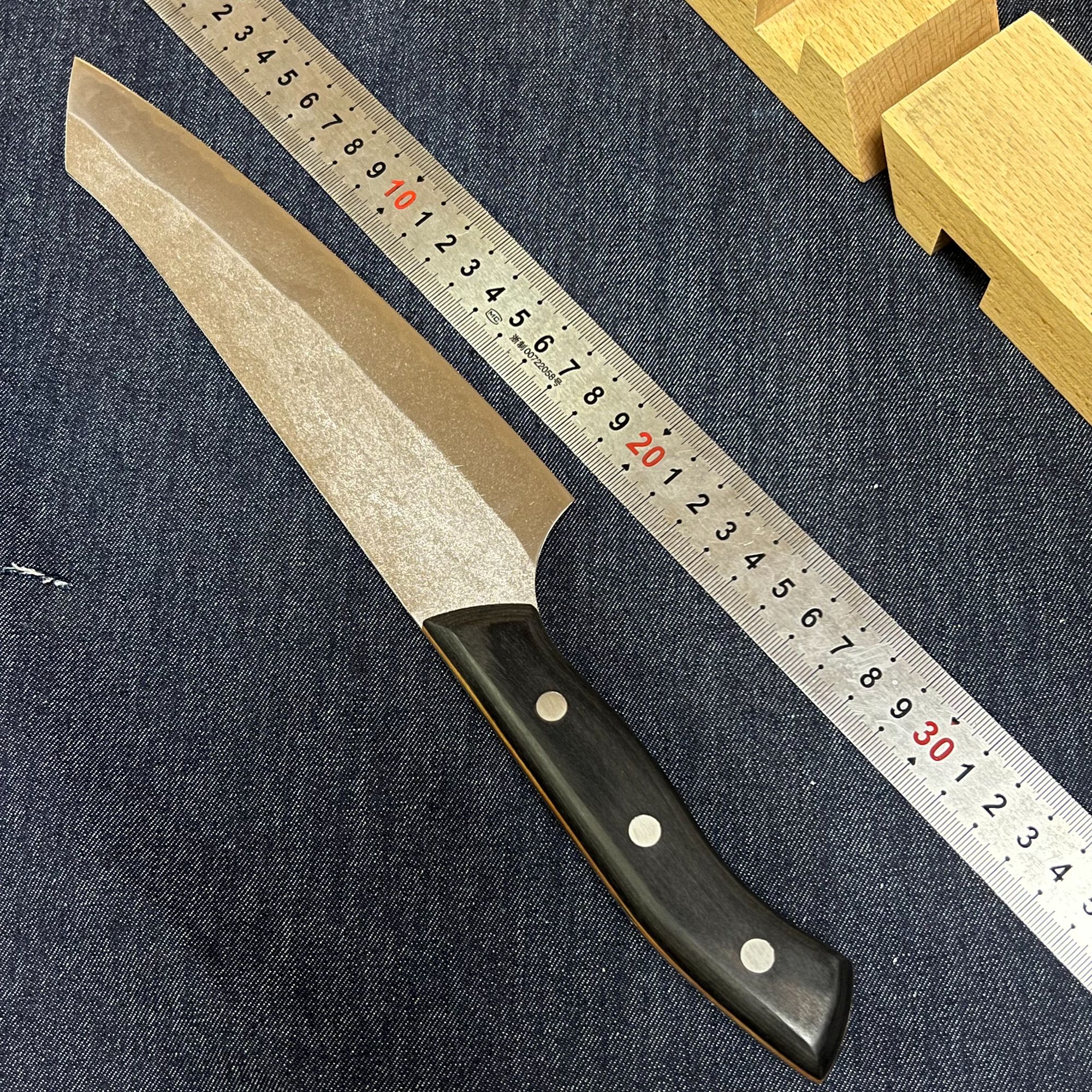14c28n高碳钢三枚合黑檀木切腹锋利刀具厨房用切片刀