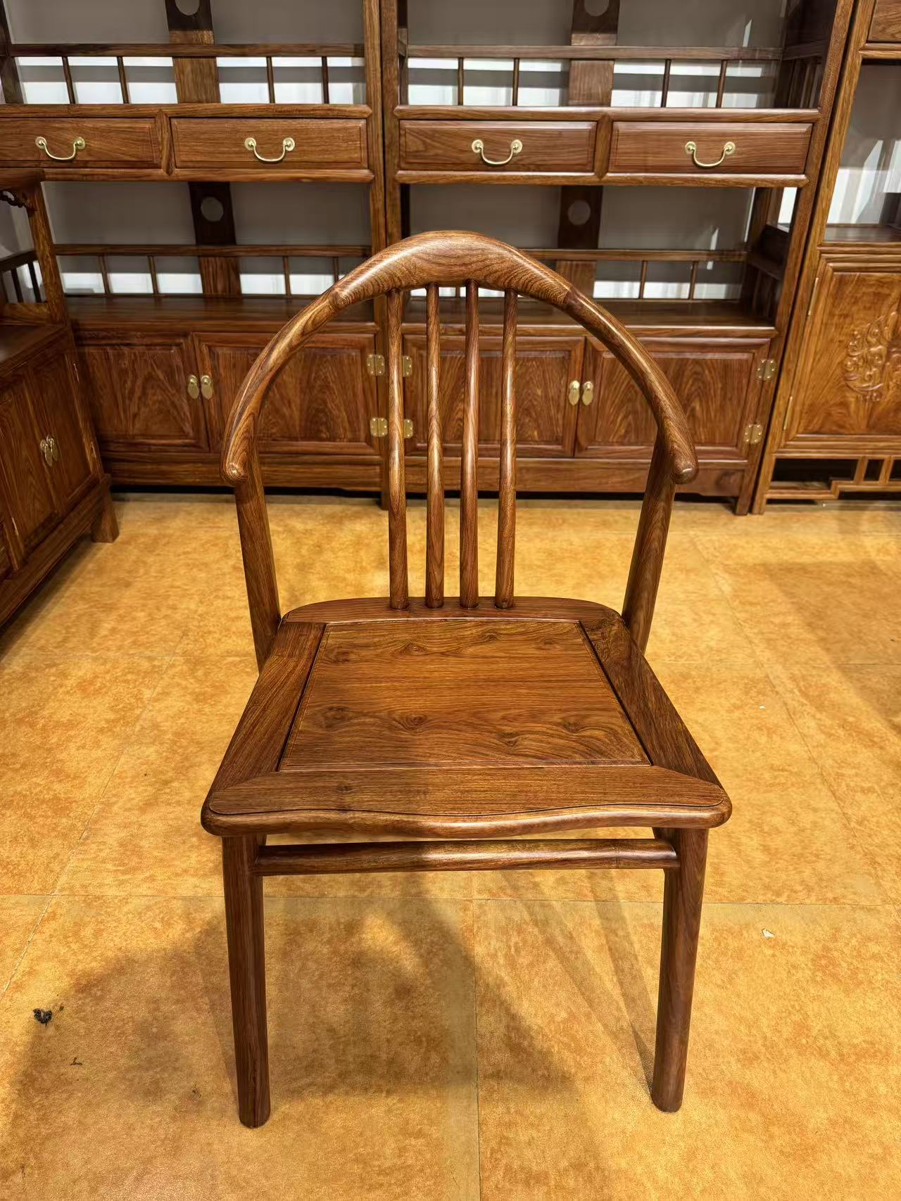 刺猬紫檀半圈椅 梳条椅 休闲椅 书桌椅 茶台椅