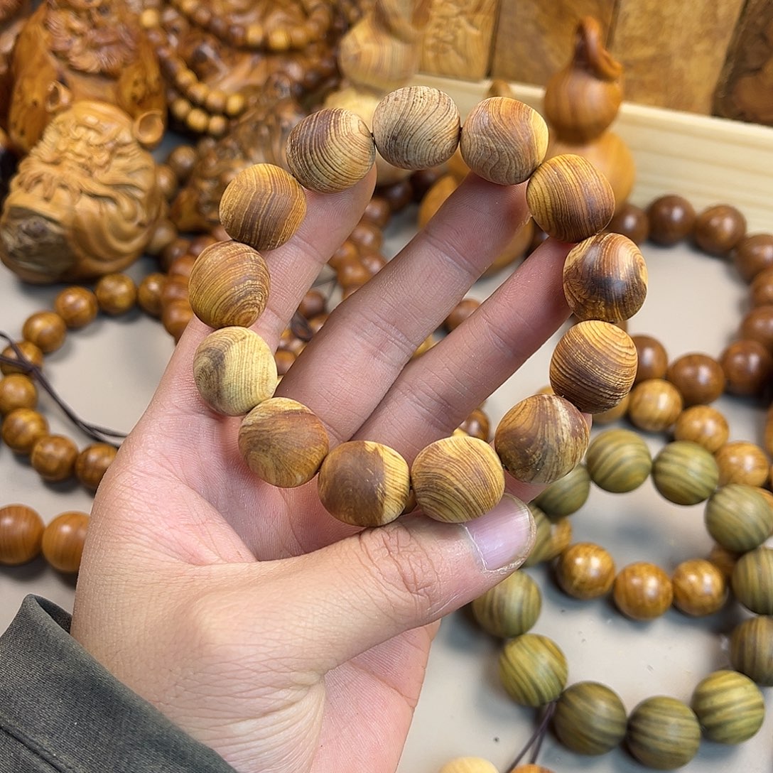 柏木（崖柏）手串/手链15/17黑油枣珠太行低磨