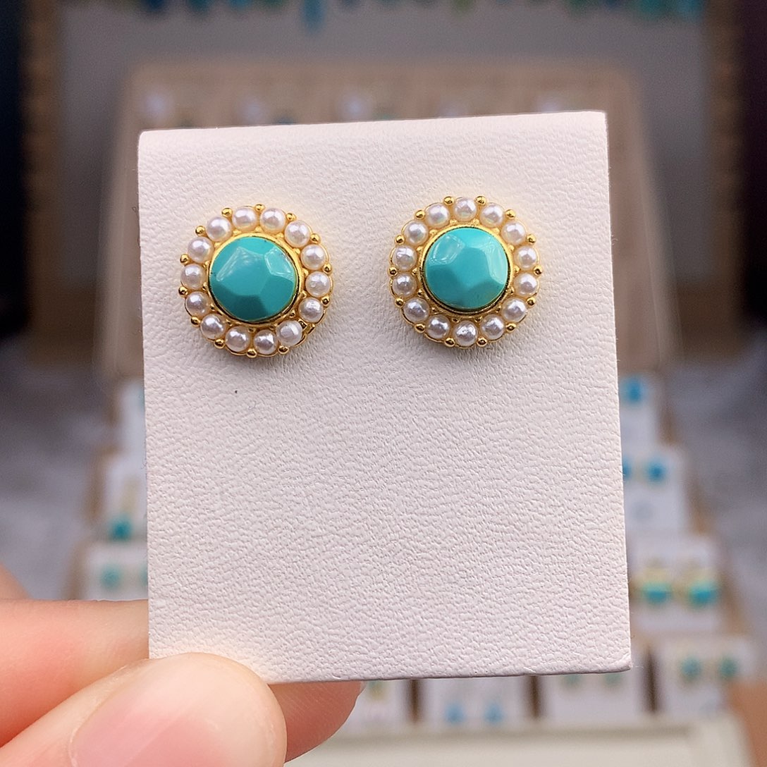 绿松石颈饰银S925镶嵌