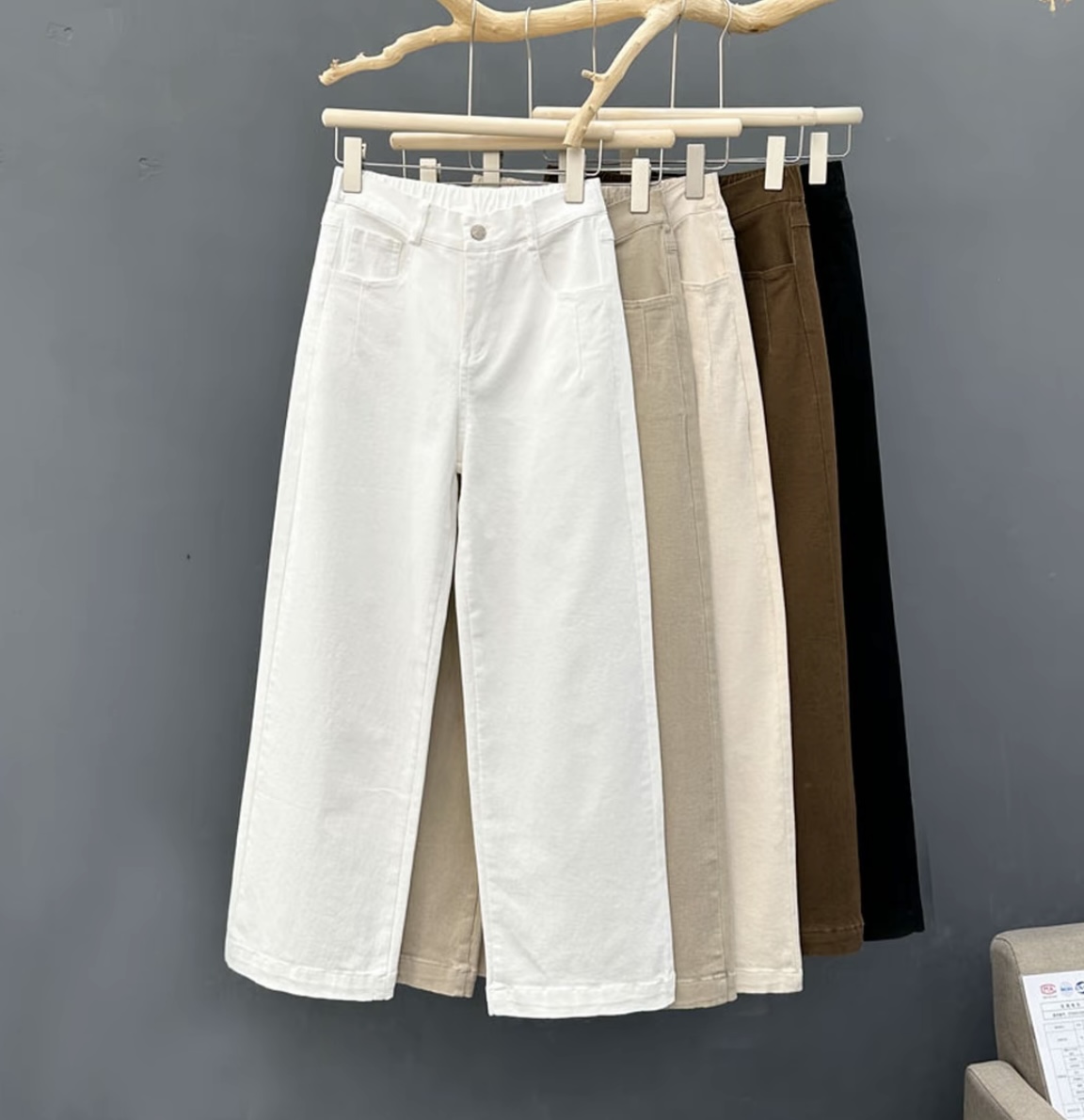 1窄版阔腿裤秋季新款高腰显瘦小个子百搭宽松九分直筒裤休闲裤