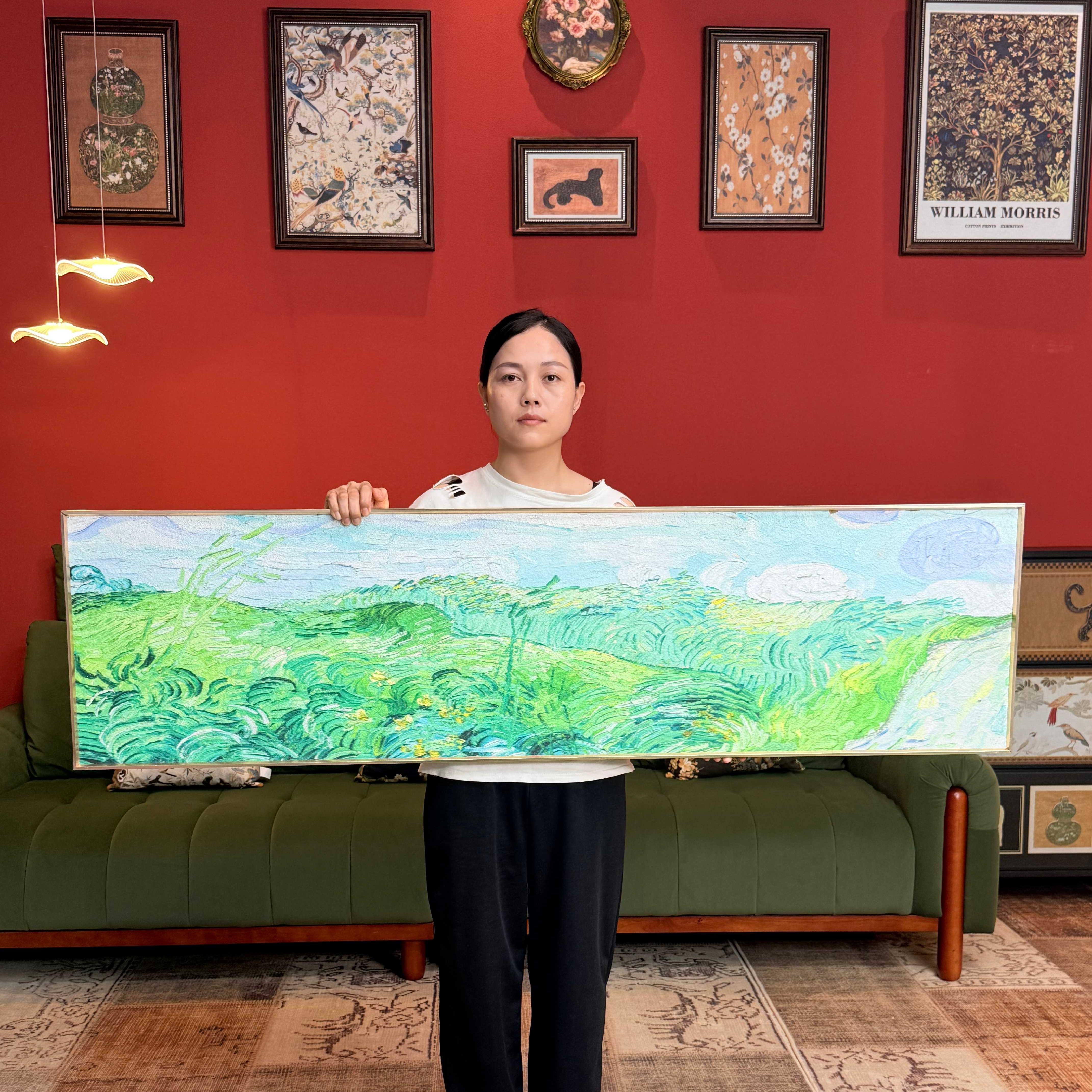 梵高客厅装饰画横版原野沙发背景墙挂画N005卧室床头画40150