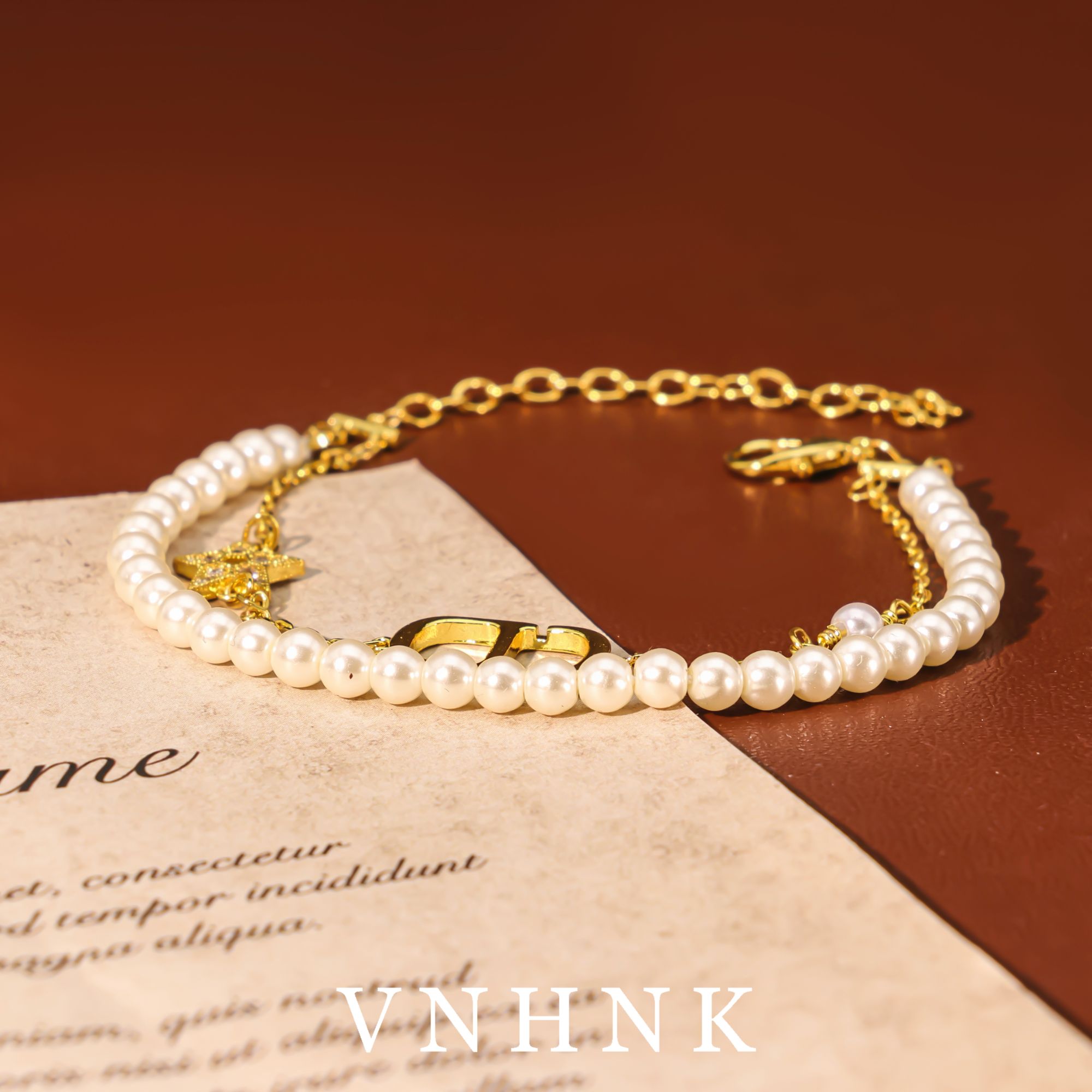 铜合金仿珍珠手链 美可儿  H509  白色（20cm4mm) 气质手链