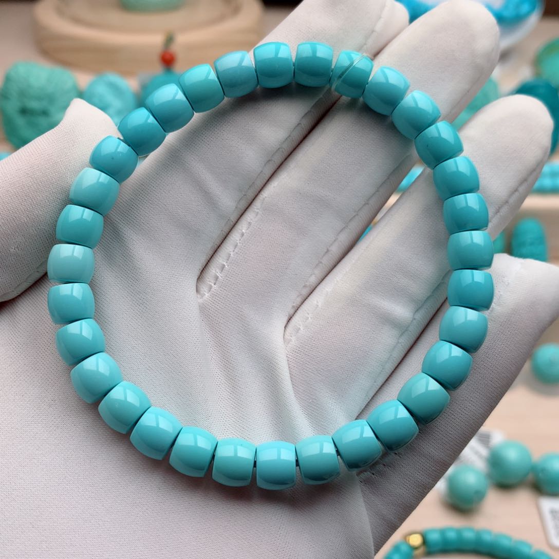 绿松石珠宝奇石未镶嵌7mm