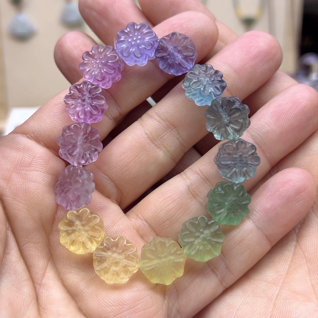 萤石手链未镶嵌萤石花朵
