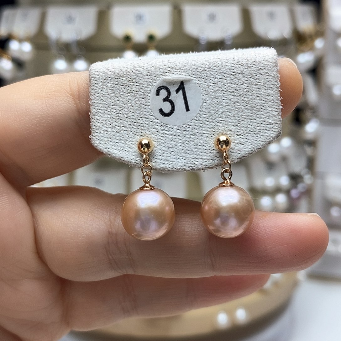 淡水珍珠耳饰银S925镶嵌