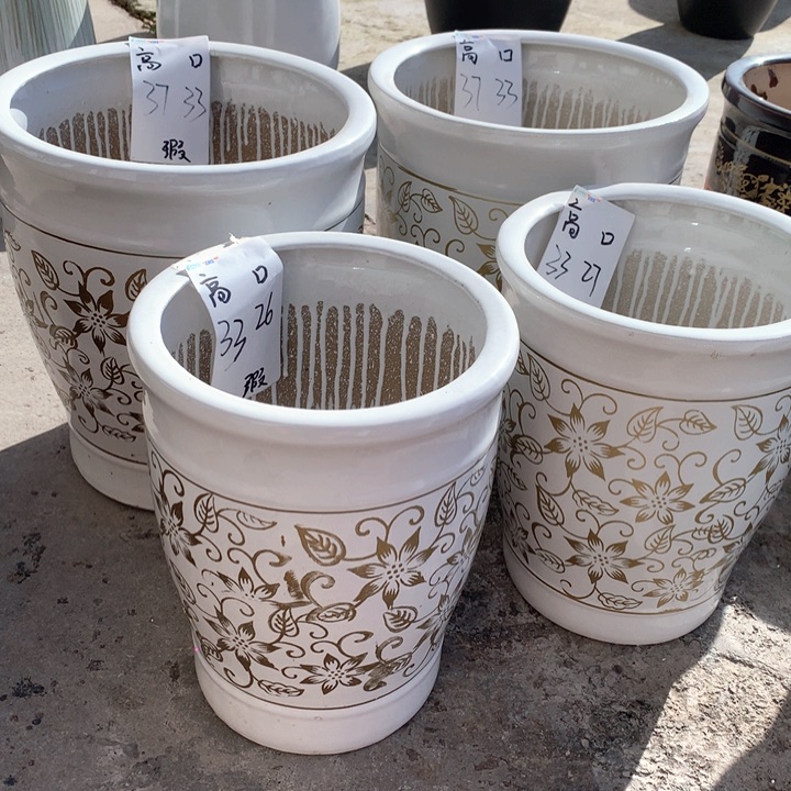 花盆陶瓷两大两中白金花