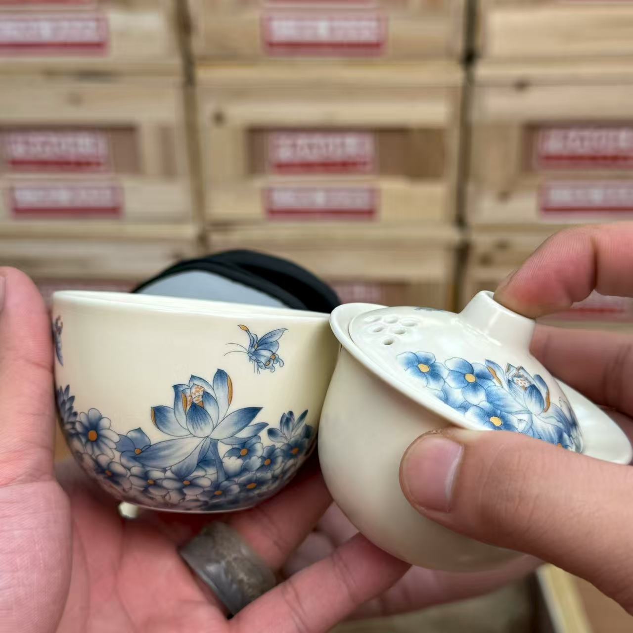 【闪购商品】蝶恋花旅行便携茶具