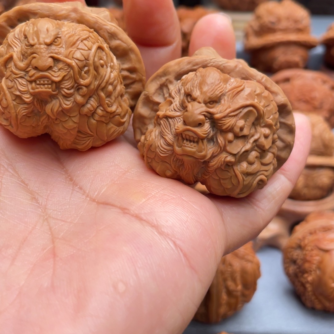 手串/手链核桃德*-龙腾盛世蛤蟆头核桃雕刻