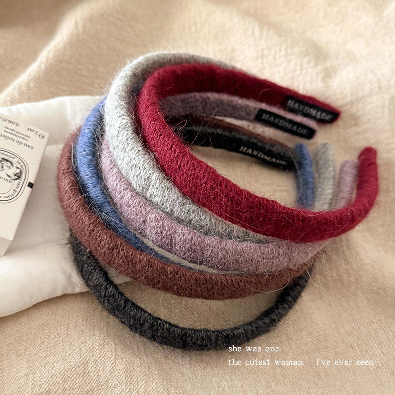 复古毛呢发箍女高级感洋气时尚气质头箍高颅顶洗脸压发卡发捆头饰