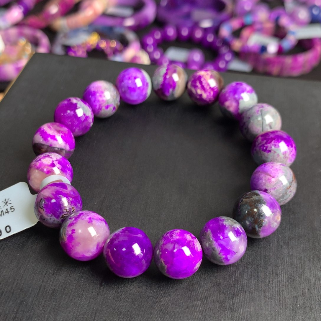 未镶嵌苏纪石（舒俱来）泥地紫樱花手链