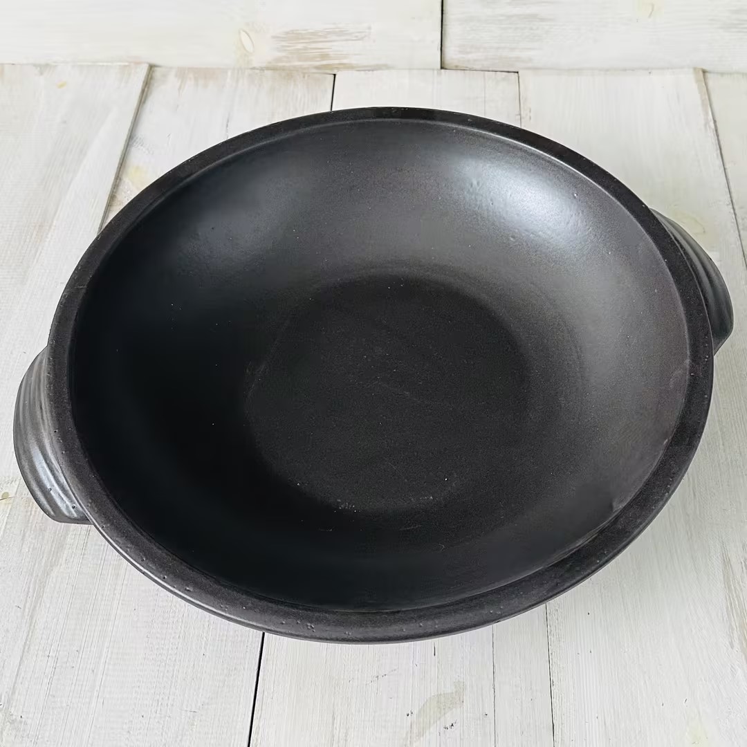 【美好的】30cm*5cm黑色双耳砂锅煎盘烤盘 1600ml